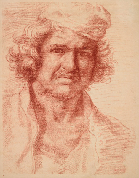  a self portrait of nicolas poussin in red chalk 